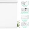 Doing-X Roller Blinds for Window Striped Jacquard Fabrics 100% Blackout Roller Shades with Heat Insulation Cordless Roll up Window Blinds for Office Home Easy to Install,51" W x 36" H,White view 3