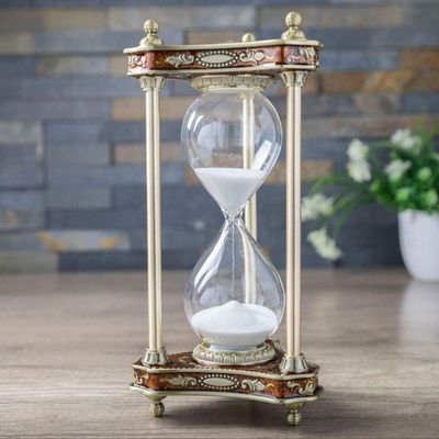 UUNVTOSU Sand Timer Hourglass, 30 Minute Sand Timer, Metal Glass Hourglass Timer, Premium Large Hourglass Sand Timer, Modern Hour Glass Timers Gift for Men & Women Hourglass (Color : D)