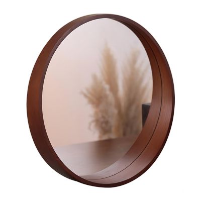 AYHARYLH Bathroom Mirrors for Wall Vanity Makeup Mirror Bathroom Decorative Wall Mounted Mirror Wall in Entryway Bedroom Hanging Wall (Color : Brown, Size : 60cm)