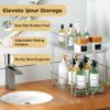 incostar 2 Tier Pull-Out Organizer for Bathroom Kitchen, Under Sink Storage with Dividers, Ideal for Cabinet, Cupboard Organization, Slide-Out Clear Storage, 1 Pack view 3