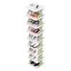 KOMBIUDA 9tiers Stackable Shoe Rack Tall Organizer for Entryway Easy Installation Strong Bearing Capacity Moisture Resistant Design Freestanding Shoe Storage Light Green view 1