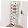 KOMBIUDA 9tiers Stackable Shoe Rack Tall Organizer for Entryway Easy Installation Strong Bearing Capacity Moisture Resistant Design Freestanding Shoe Storage Light Green view 4