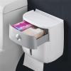 Multifunctional Tissue Box Holder Bathroom Tissue Holder Wall Mounted Toilet Paper Box Roll Paper Storage Rack Double Layer Organizer Shelf with Drawer Decorative Napkin Holder view 3