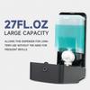 AIKE Wall Mount Liquid Soap Dispenser for Commercial Bathroom 27oz Large Capacity Manual Push Pump Black view 3