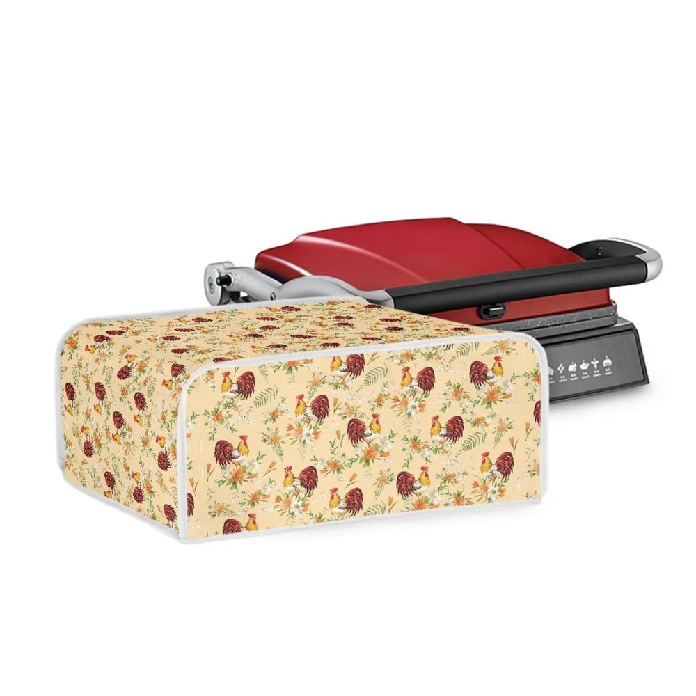 Freewander Red Chickens Print Dust Cover for Electric Griddle Wear Resistant Tabletop Grill Cover Outdoor BBQ Machine Protector Baking Pan Accessories Gfit for Housewarming
