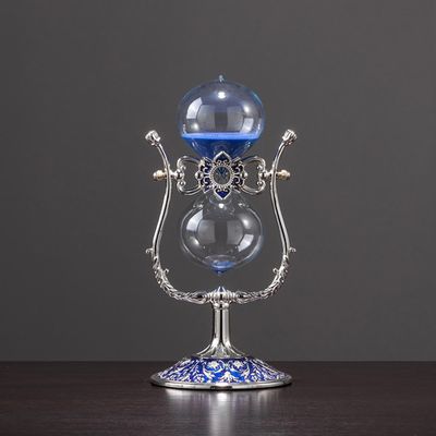 UUNVTOSU Sand Timer Sand Timer, 15 Minutes Hourglass Timer, 360Rotating Hour Glass with Sand, Metal Glass Sand Clock, Used for Vintage Home Decoration Hourglass (Color : OneColor)