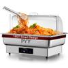 PYY Electric Chafing Dish Buffet Set, Roll Top Chafing Dish, Stainless Steel Chaffing Server Set Chafer for Catering,Buffets (Full Size with Lid) view 1