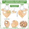 Seeloowy 100 Sets Wedding Souvenir for Guests Includes Wood Heart Puzzle Keychain Cards and Gift Bags Rustic Wedding Favors for Guests view 2