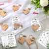 Seeloowy 100 Sets Wedding Souvenir for Guests Includes Wood Heart Puzzle Keychain Cards and Gift Bags Rustic Wedding Favors for Guests view 4