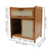 TrueyEssence Modern Rattan Nightstand, Bamboo Bedside Table with Drawer Sofa Side End Table for Bedroom Living Room view 2