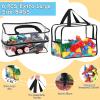 6 Packs Widen X-Large Toy Storage Bags 12.69.256.9In with Labels, Reusable Clear PVC Board Game Storage, Travel Waterproof Organizer Bags with Zipper for Building Blocks, Puzzle, Stuffed Animals view 3