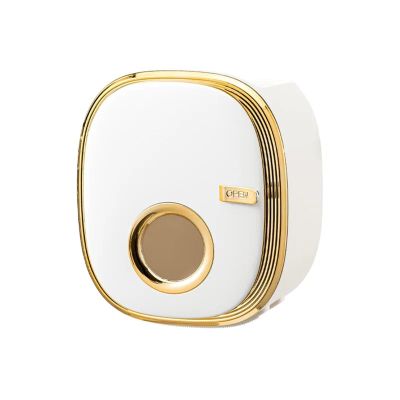 Hexeh Multifunctional Tissue Box Holder Tissue Box, Paper Towel Dispenser, Wall Mounted Napkin Dispenser for Bathroom Kitchen Office and Toilet Decorative Napkin Holder (Color : White Gold)