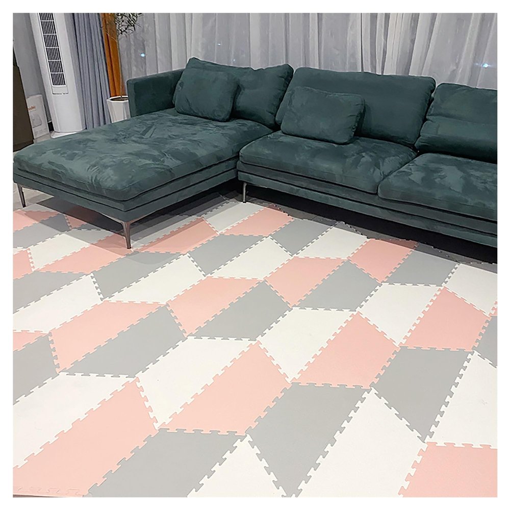 15 Pcs Interlocking Carpet, Foam Play Mat Thick Soft Interlocking Foam Floor Mats Puzzle Mat Foam Carpet Multi-Function Flooring Tiles Interlocking Rug Household Puzzle Cushions Playmats Play ( Color