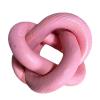 Wood Knot Chain Link Decor - 3 Link Boho Wooden Hand Carved Decorative Wooden Links Knots for Coffee Table Entryway Modern Farmhouse Shelf Decoration (Pink) view 1