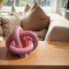 Wood Knot Chain Link Decor - 3 Link Boho Wooden Hand Carved Decorative Wooden Links Knots for Coffee Table Entryway Modern Farmhouse Shelf Decoration (Pink) view 2