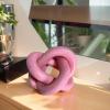 Wood Knot Chain Link Decor - 3 Link Boho Wooden Hand Carved Decorative Wooden Links Knots for Coffee Table Entryway Modern Farmhouse Shelf Decoration (Pink) view 4