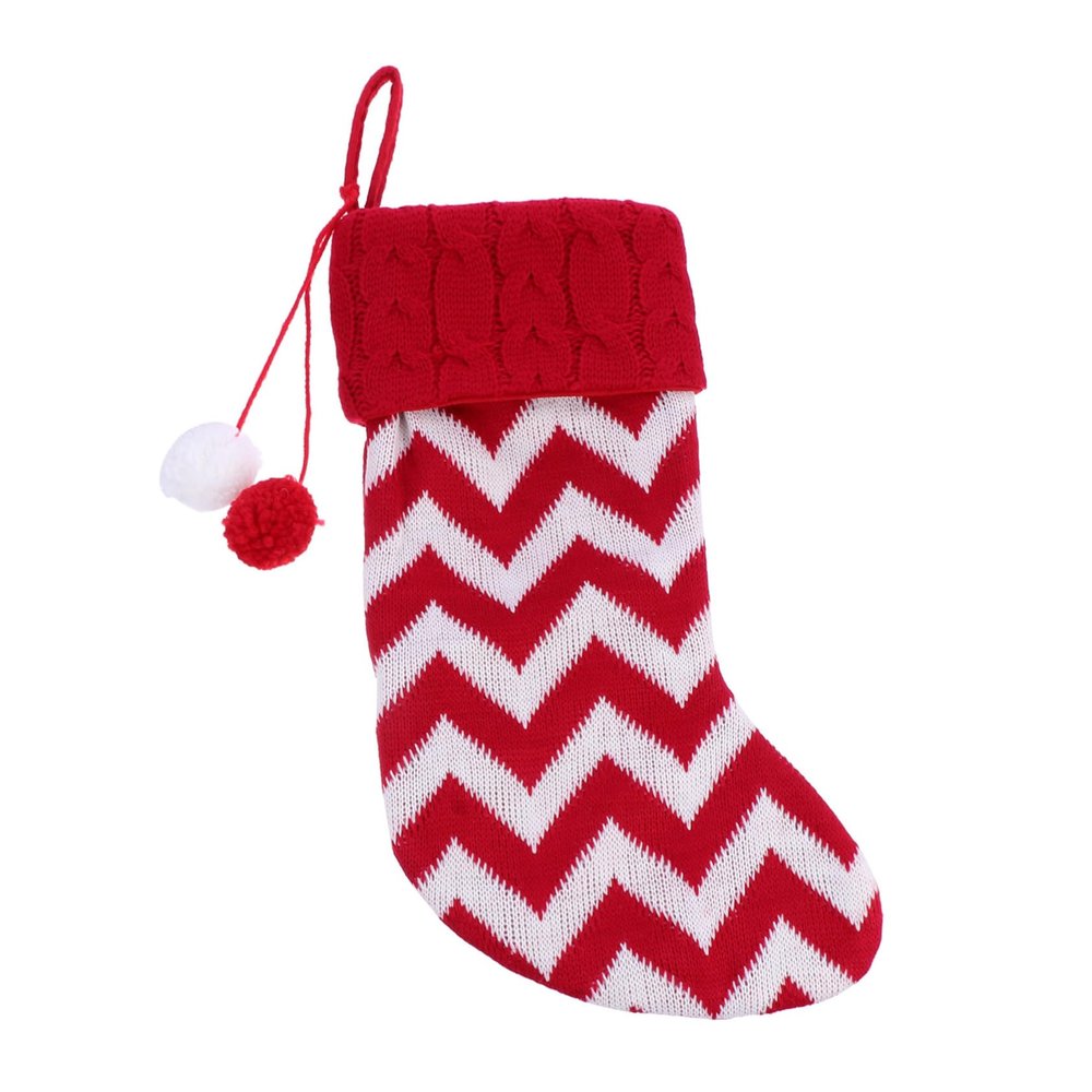 Ciieeo Christmas Knit Stocking Candy Pouch Stripe Pattern Decorative Hanging Pendant for Non-Woven Material Festive Atmosphere for Christmas Parties Restaurants Hotels and