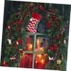 Ciieeo Christmas Knit Stocking Candy Pouch Stripe Pattern Decorative Hanging Pendant for Non-Woven Material Festive Atmosphere for Christmas Parties Restaurants Hotels and view 2