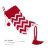 Ciieeo Christmas Knit Stocking Candy Pouch Stripe Pattern Decorative Hanging Pendant for Non-Woven Material Festive Atmosphere for Christmas Parties Restaurants Hotels and view 3