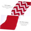Ciieeo Christmas Knit Stocking Candy Pouch Stripe Pattern Decorative Hanging Pendant for Non-Woven Material Festive Atmosphere for Christmas Parties Restaurants Hotels and view 4