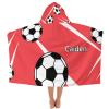 Yeshop Personalized Sport Soccer Name Watermelon Kids Hooded Bath Beach Towel,Beach Towel for Kids Boys Girls Birthday view 1