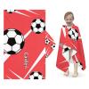 Yeshop Personalized Sport Soccer Name Watermelon Kids Hooded Bath Beach Towel,Beach Towel for Kids Boys Girls Birthday view 2