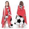 Yeshop Personalized Sport Soccer Name Watermelon Kids Hooded Bath Beach Towel,Beach Towel for Kids Boys Girls Birthday view 3