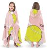 Yeshop Personalized Tennis Ball Sport Player Number Peach Kids Hooded Bath Beach Towel,Beach Towel for Kids Boys Girls Birthday view 3