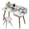 FEELIN Computer Desk Standing Desk Simple Desk Desktop Computer Laptop Table with Storage Rack Home Bedroom Dormitory Student Writing Desk White Home Office Desk Gaming Desk view 1