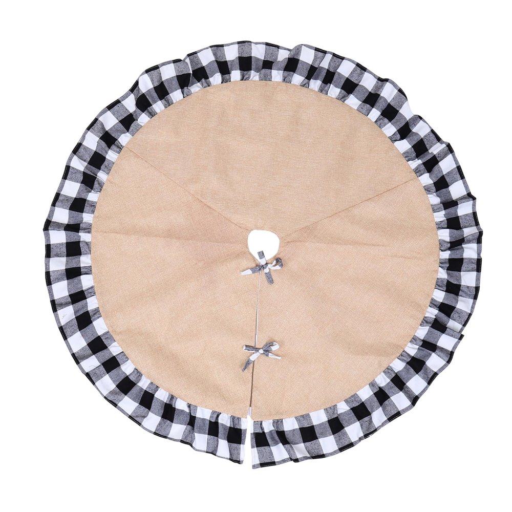 Ciieeo 1pc Mat Christmas Tree Skirt Black White Lightweight for Holiday for Shops Homes