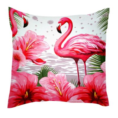 VTGHDEEQ Decorative Pillow Covers,Throw Pillow Covers,Flamnigo with Pink Flower,20x20 in,1-Pc, Z0mt7uoivpwg, Pz3z5ppicmve