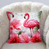 VTGHDEEQ Decorative Pillow Covers,Throw Pillow Covers,Flamnigo with Pink Flower,20x20 in,1-Pc, Z0mt7uoivpwg, Pz3z5ppicmve view 2