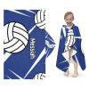 Yeshop Personalized Volleyball Player Name Royal Kids Hooded Bath Beach Towel,Beach Towel for Kids Boys Girls Birthday view 2