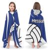 Yeshop Personalized Volleyball Player Name Royal Kids Hooded Bath Beach Towel,Beach Towel for Kids Boys Girls Birthday view 3