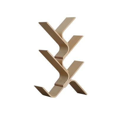 LUNIZ Bookshelves Bookshelf Tree-Shaped Small Bookshelf Multi-Layer Shelf Floor Shelf Office File Shelf Study Bookshelf 6 Home Decor Furniture (Color : Brown, Size : A3)