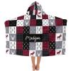 Yeshop Buffalo Plaid Deer Woodland Personalized Kids Hooded Bath Beach Towel,Beach Towel for Girls Birthday Kids Boys view 1