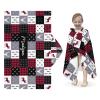Yeshop Buffalo Plaid Deer Woodland Personalized Kids Hooded Bath Beach Towel,Beach Towel for Girls Birthday Kids Boys view 2