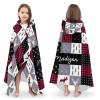 Yeshop Buffalo Plaid Deer Woodland Personalized Kids Hooded Bath Beach Towel,Beach Towel for Girls Birthday Kids Boys view 3