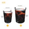 Laundry Hamper Round Laundry Basket with Handles Orange Swirl Shaped Ornament Laundry Hampers Waterproof Circular Hamper for Bathroom Storage Basket Dirty Clothes Hamper for Dirty Clothes view 3