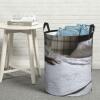 Laundry Hamper Round Laundry Basket with Handles Notebook on the Bed Laundry Hampers Waterproof Circular Hamper for Bathroom Storage Basket Dirty Clothes Hamper for Dirty Clothes view 1