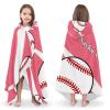 Yeshop Personalized Baseball Sport Number Team Flamigo Kids Hooded Bath Beach Towel,Beach Towel for Kids Boys Girls Birthday view 3