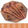 12 Pieces Wooden Forks and Spoons for Eating Utensil Set Lunch Wooden Cutlery Japanese Silverware Sets Flatware Reusable Bamboo Small Utensils Korean Mini Wooden Spoon Fork Set view 4