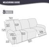 Huierxun 8-Piece Soft Velvet Recliner Sofa Slipcover Stretch Fitted 3 Seats Couch Cover Washable Furniture Protector with Elastic Bottom for Dog,Kids (Light Grey, 3 Seater) view 4