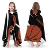 Yeshop Personalized Sport Basketball Player Team Black Kids Hooded Bath Beach Towel,Beach Towel for Kids Boys Girls Birthday view 3