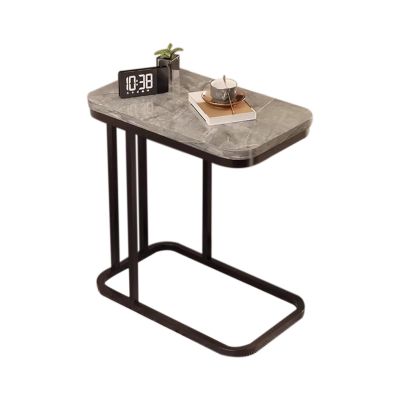 Narrow Side Table for Living Room, Small End Table with Composite Board Tabletop & Metal Frame for Bedroom, OfficeSofa Couch, Save Space(D2)