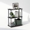 Furinno Turn-N-Tube Book Shelf, 3-Tier Bookshelf, Bookcase with Multipurpose Compact Display Rack, 11.6 x 23.6 x 29.6, for Living Room, Bedroom, Home Office, Black/Grey view 1