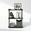 Furinno Turn-N-Tube Book Shelf, 3-Tier Bookshelf, Bookcase with Multipurpose Compact Display Rack, 11.6 x 23.6 x 29.6, for Living Room, Bedroom, Home Office, Black/Grey view 4