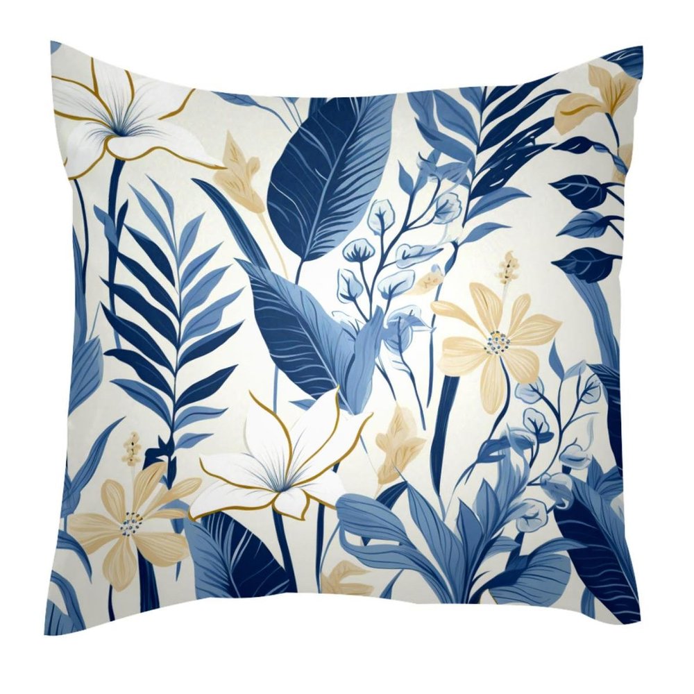 VTGHDEEQ Throw Pillow Covers,Pillowcases,Pillow Cases,Blue Leaf Tropical Flowers Palm,20x20 in,1-Pc, S9dy0smgpxjj, Tu6y7bfkiryj