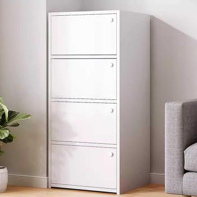 HomeLoft Basics Floor Storage Cabinet with Doors, Standing Cupboard with Shelf, for Living Room, Home Office, Kitchen, 3 Colors, 4 layers