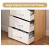 HomeLoft Basics Storage Cabinet with Drawers and Shelves, Small Sideboard Buffet Cabinet for Kitchen Living Room Cabinets White Accent Cabinet, 3 layers view 3